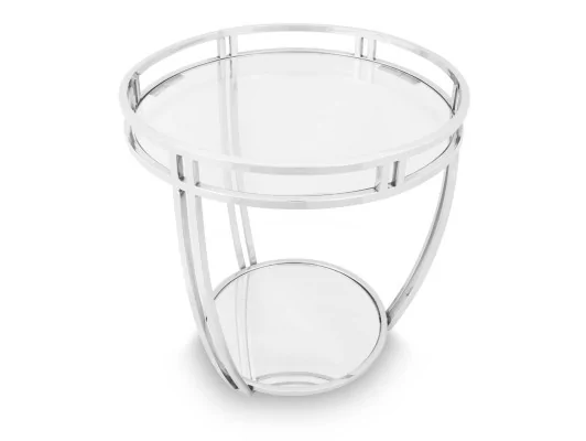 Okrągły stolik kawowy India 58 cm Srebrny