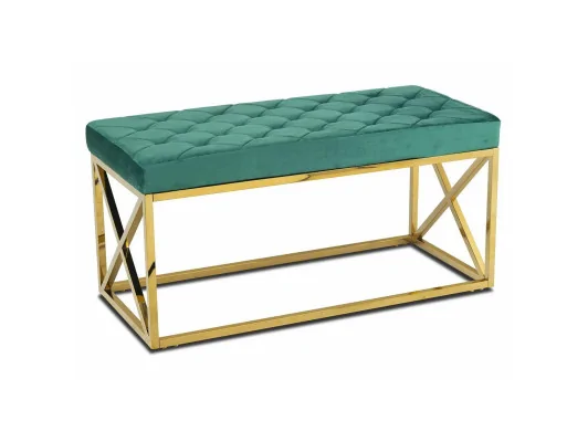 Pikowane siedzisko Nelja Złoto-Zielone