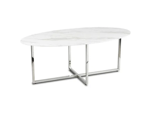 Zobacz Stolik kawowy Vertigo Srebrno-Biały 120cm Stolik kawowy Vertigo Srebrno-Biały 120cm