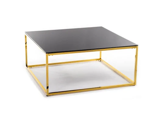 Stolik kawowy ława Rekta Złoto-Czarna 100 cm do salonu