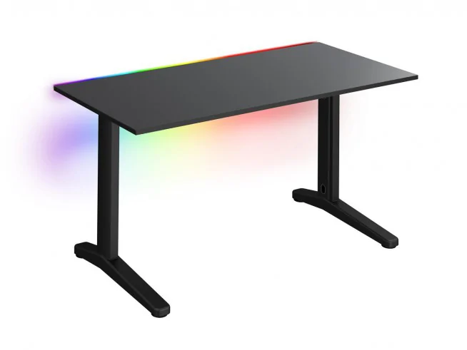 Biurko gamingowe z listwą LED RGB TechDesk SUPREME L