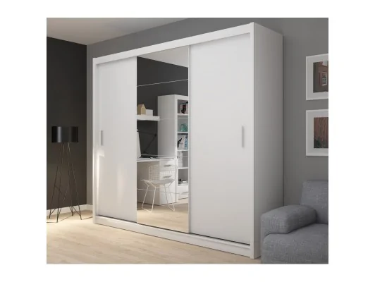 Zobacz Pojemna szafa do sypialni Sarah 235 biała, sonoma Pojemna szafa do sypialni Sarah 235 biała, sonoma