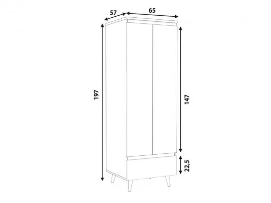 Pojemna szafa ubraniowa do pokoju nastolatka Norge 04 wymiary