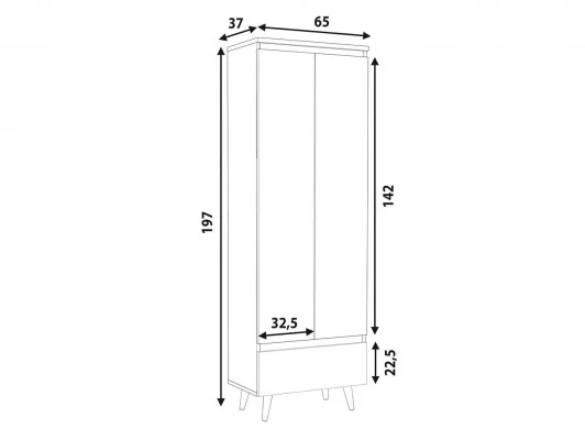 Zestaw mebli norge 2 w stylu skandynawskim regał  zamknięty wymiary