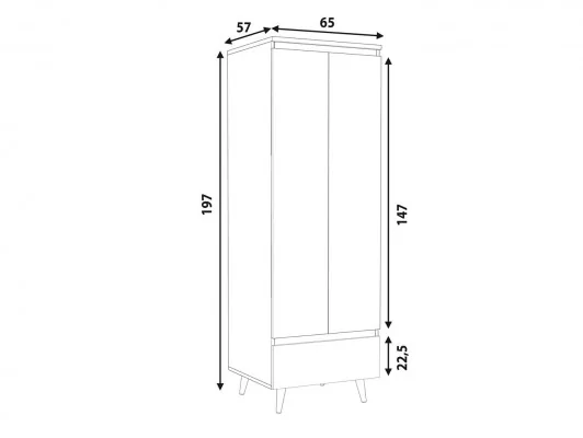 Zestaw mebli norge 2 w stylu skandynawskim regał zamknięty wymiary